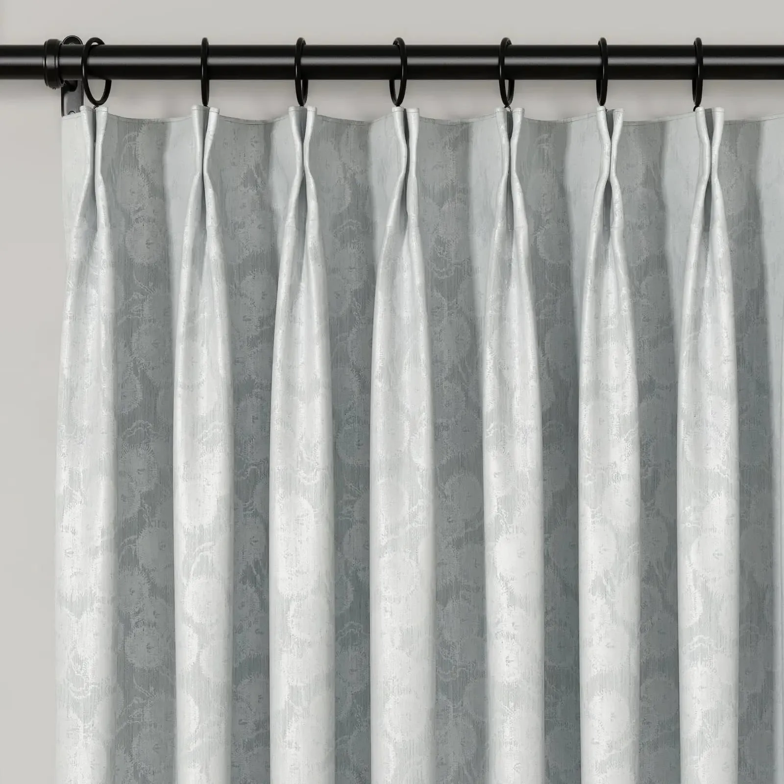 Lydia Daisy Jacquard Curtain Pleated