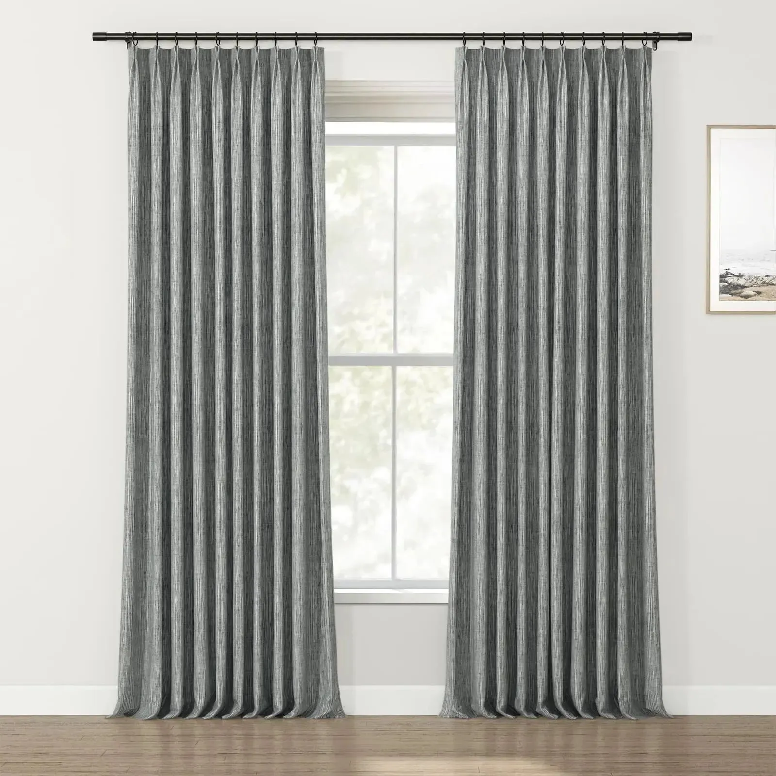 Lydia Drizzle Jacquard Curtain Pleated