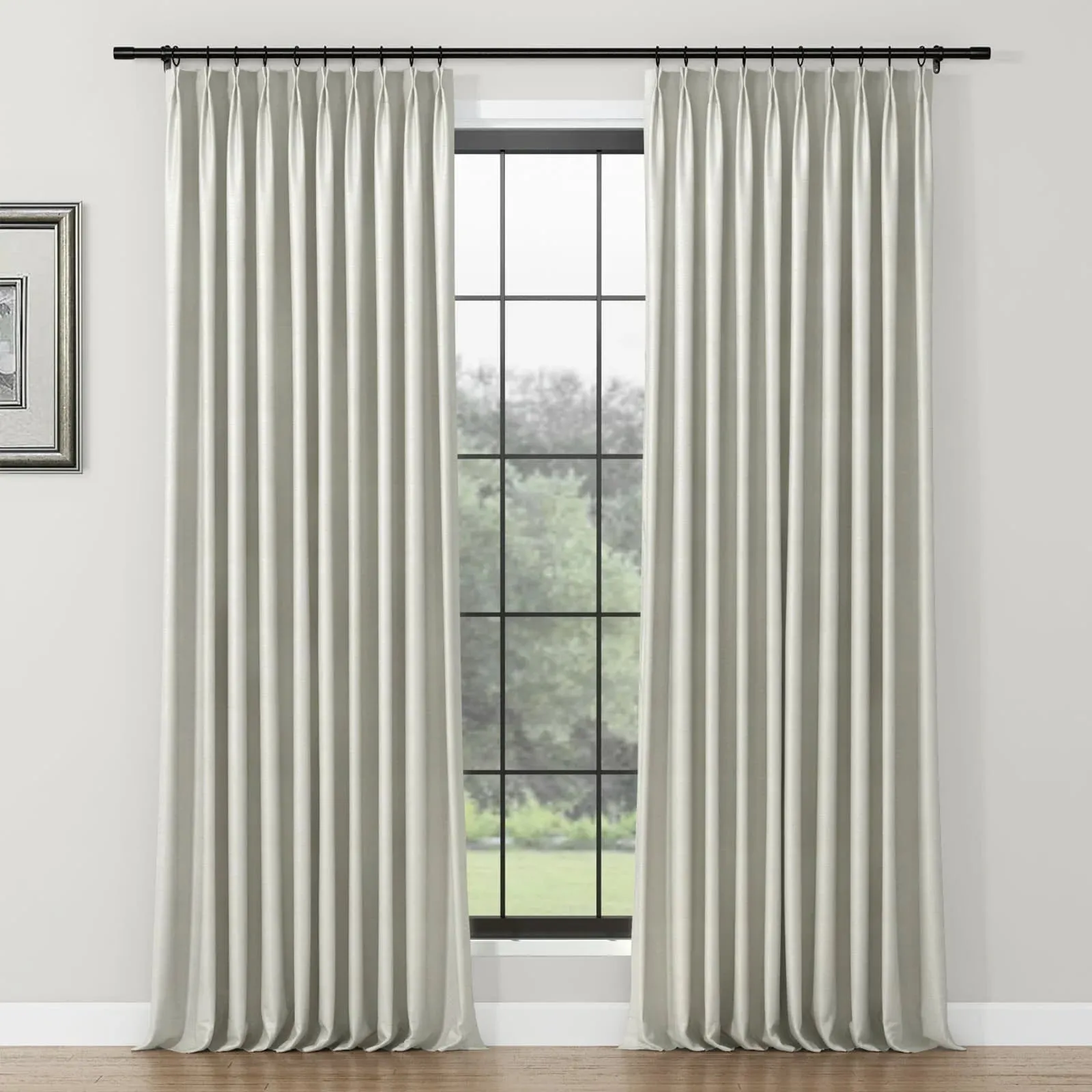 Lydia Fibre Jacquard Curtain Pleated