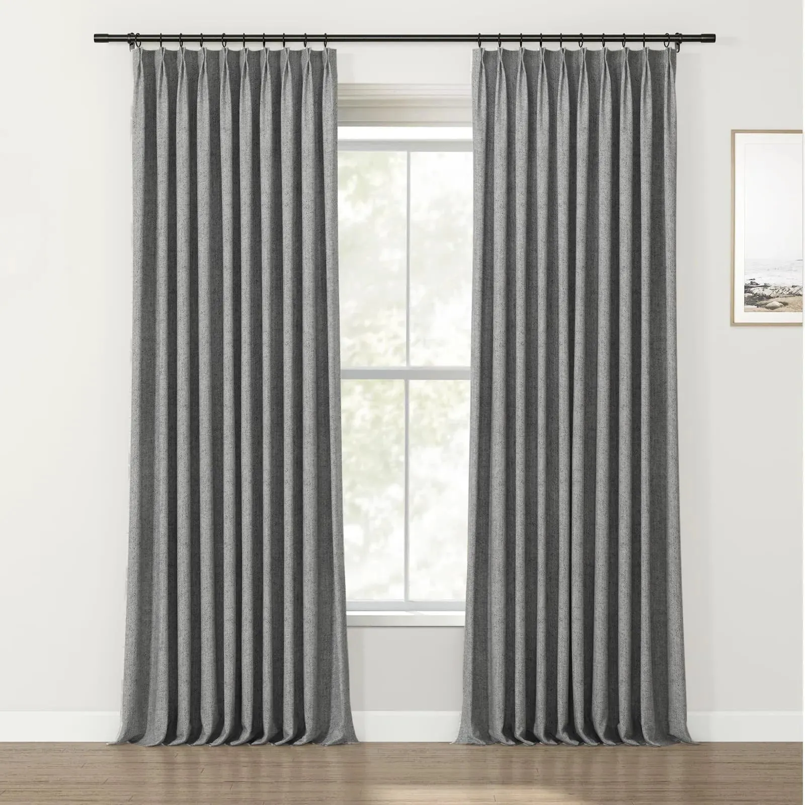 Lydia Grain Jacquard Curtain Pleated