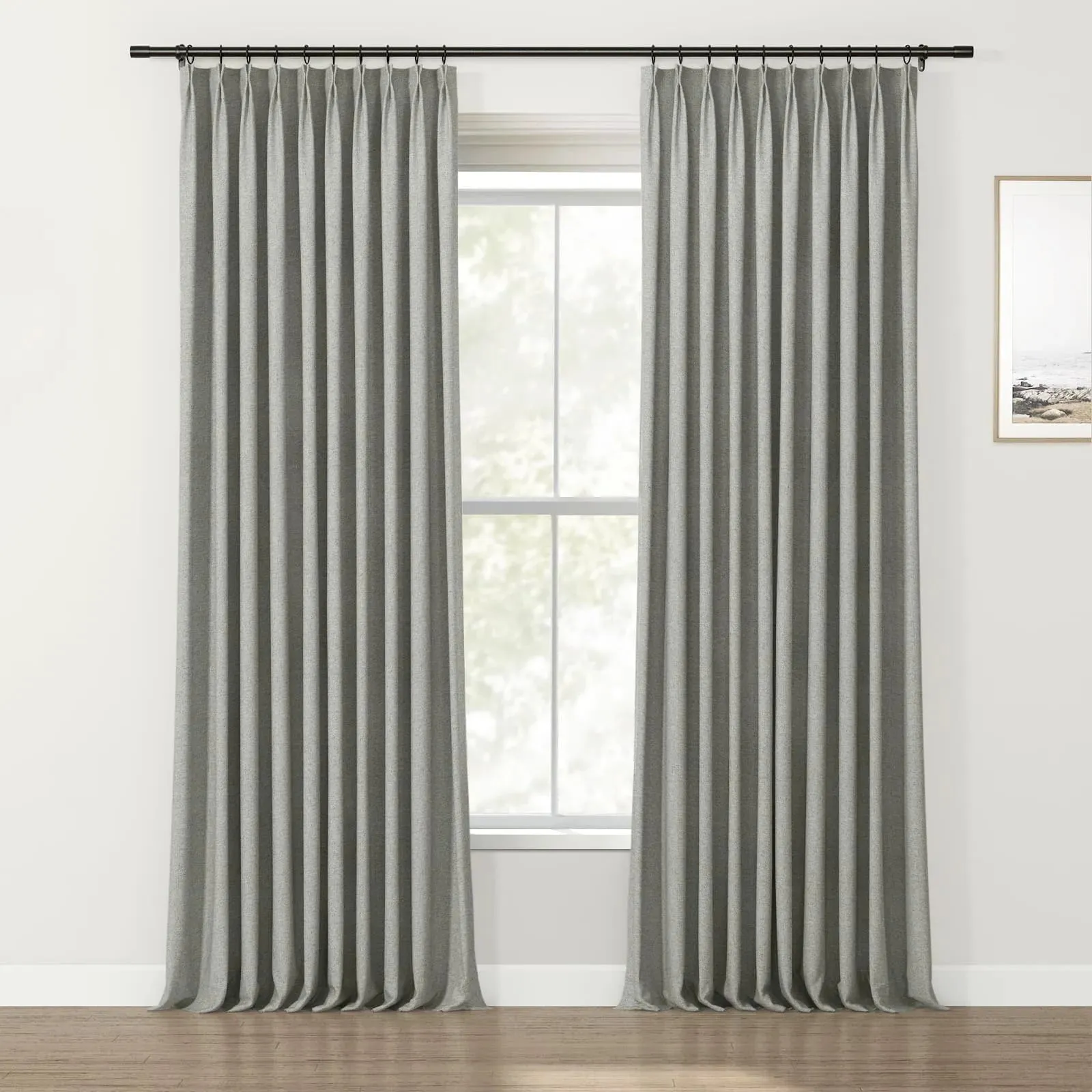 Lydia Grain Jacquard Curtain Pleated