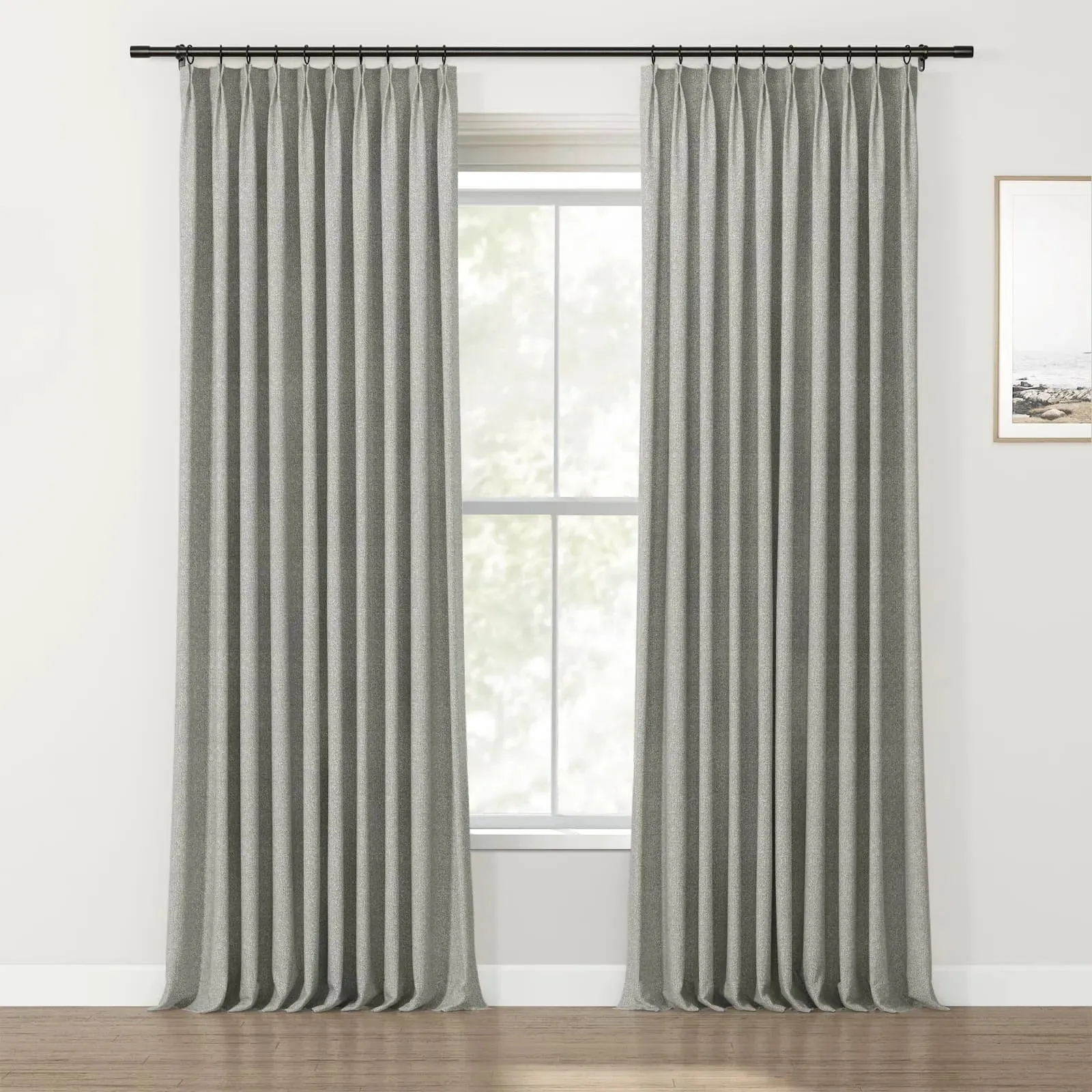 Lydia Grain Jacquard Curtain Pleated
