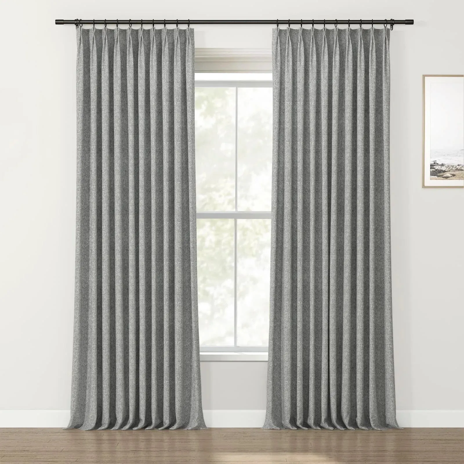 Lydia Grain Jacquard Curtain Pleated