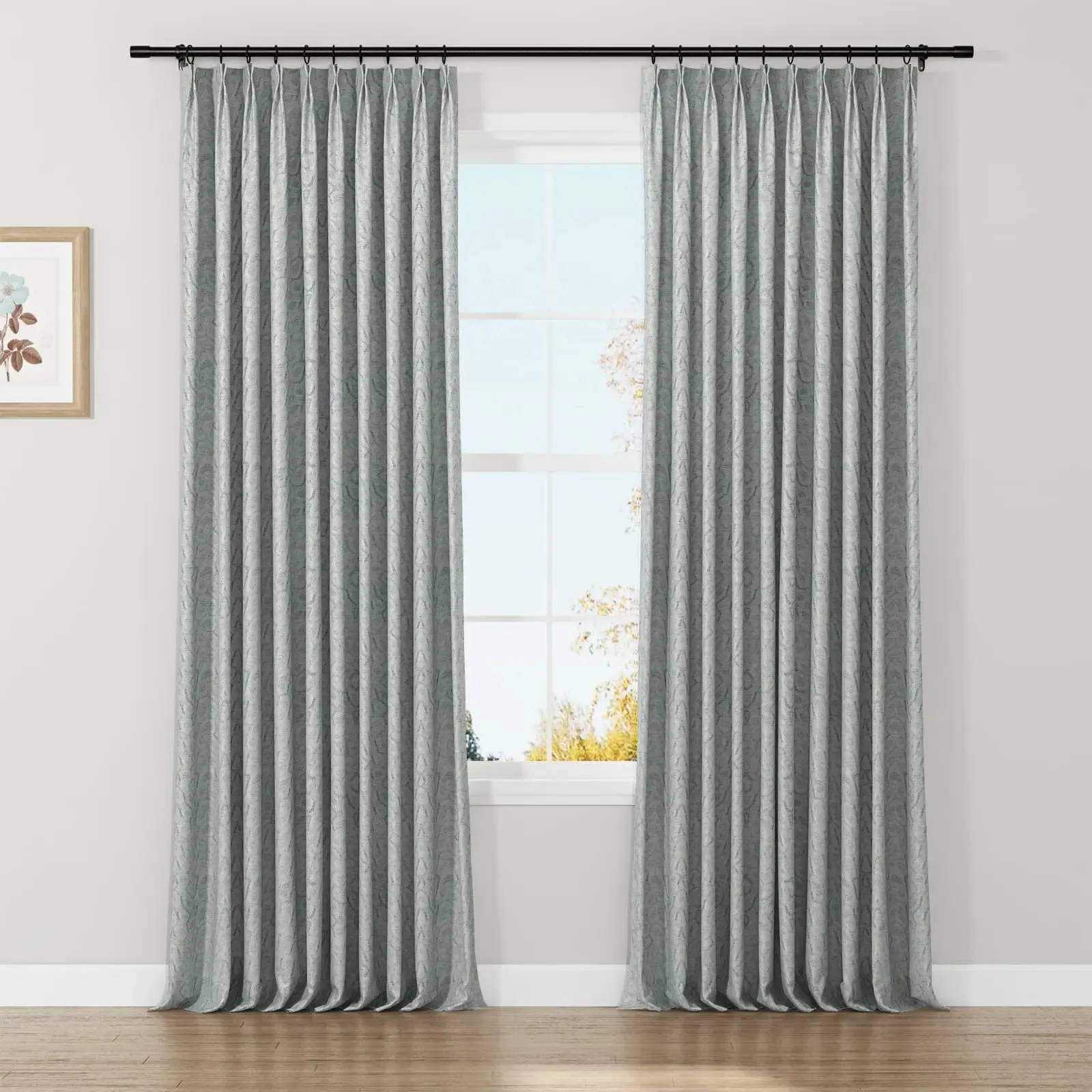 Lydia Polygon Jacquard Curtain Pleated