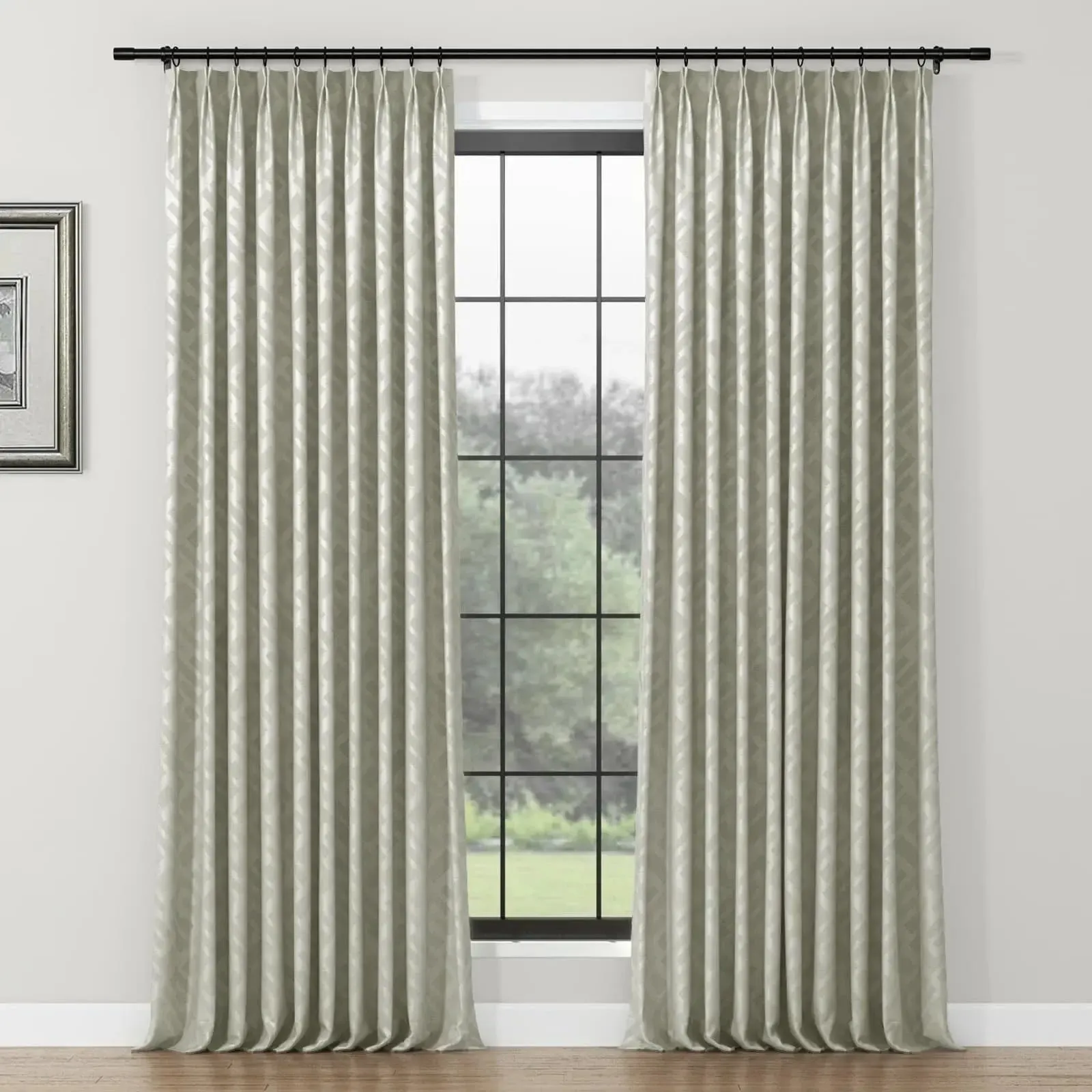 Lydia Rhombus Jacquard Curtain Pleated