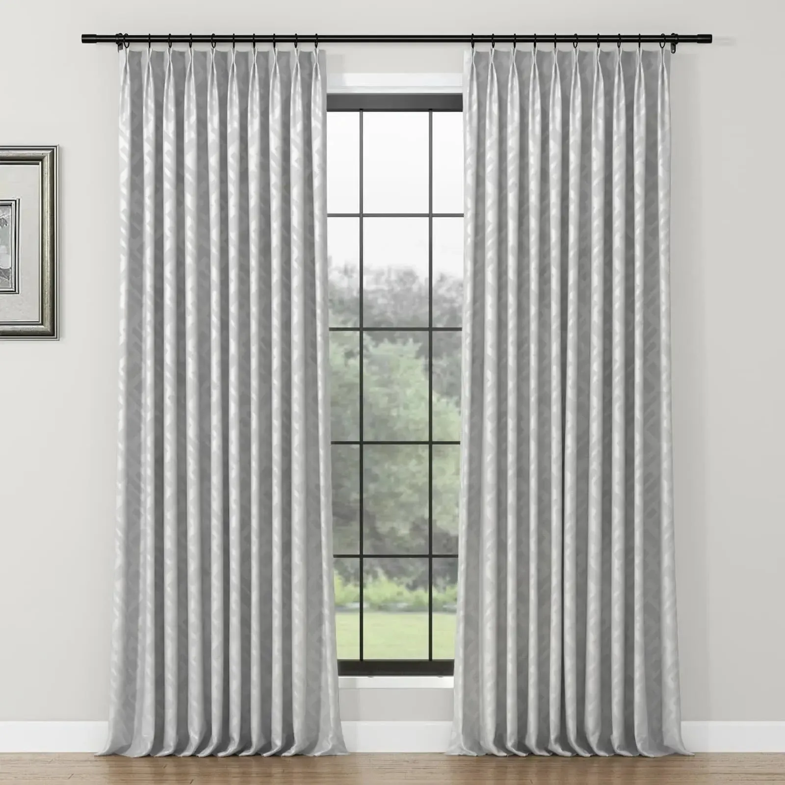 Lydia Rhombus Jacquard Curtain Pleated