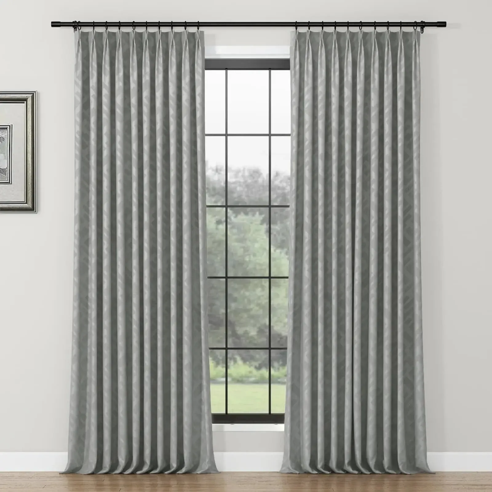 Lydia Rhombus Jacquard Curtain Pleated