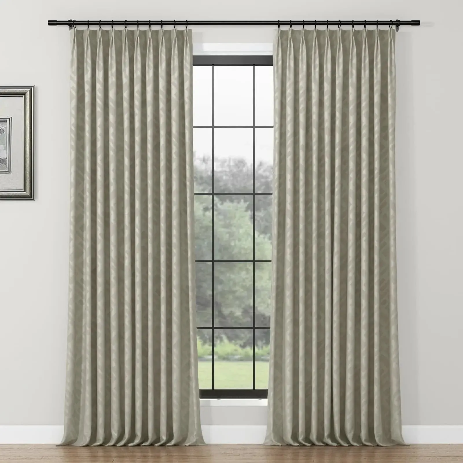Lydia Rhombus Jacquard Curtain Pleated