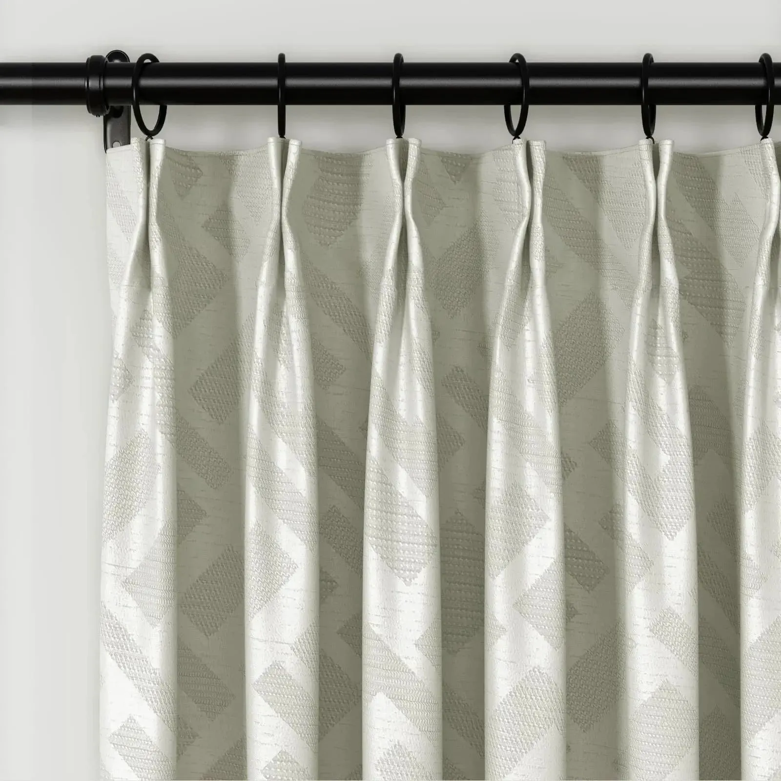 Lydia Rhombus Jacquard Curtain Pleated