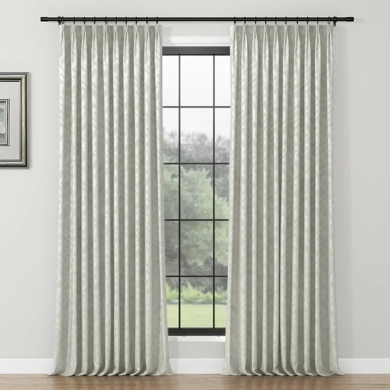Lydia Rhombus Jacquard Curtain Pleated