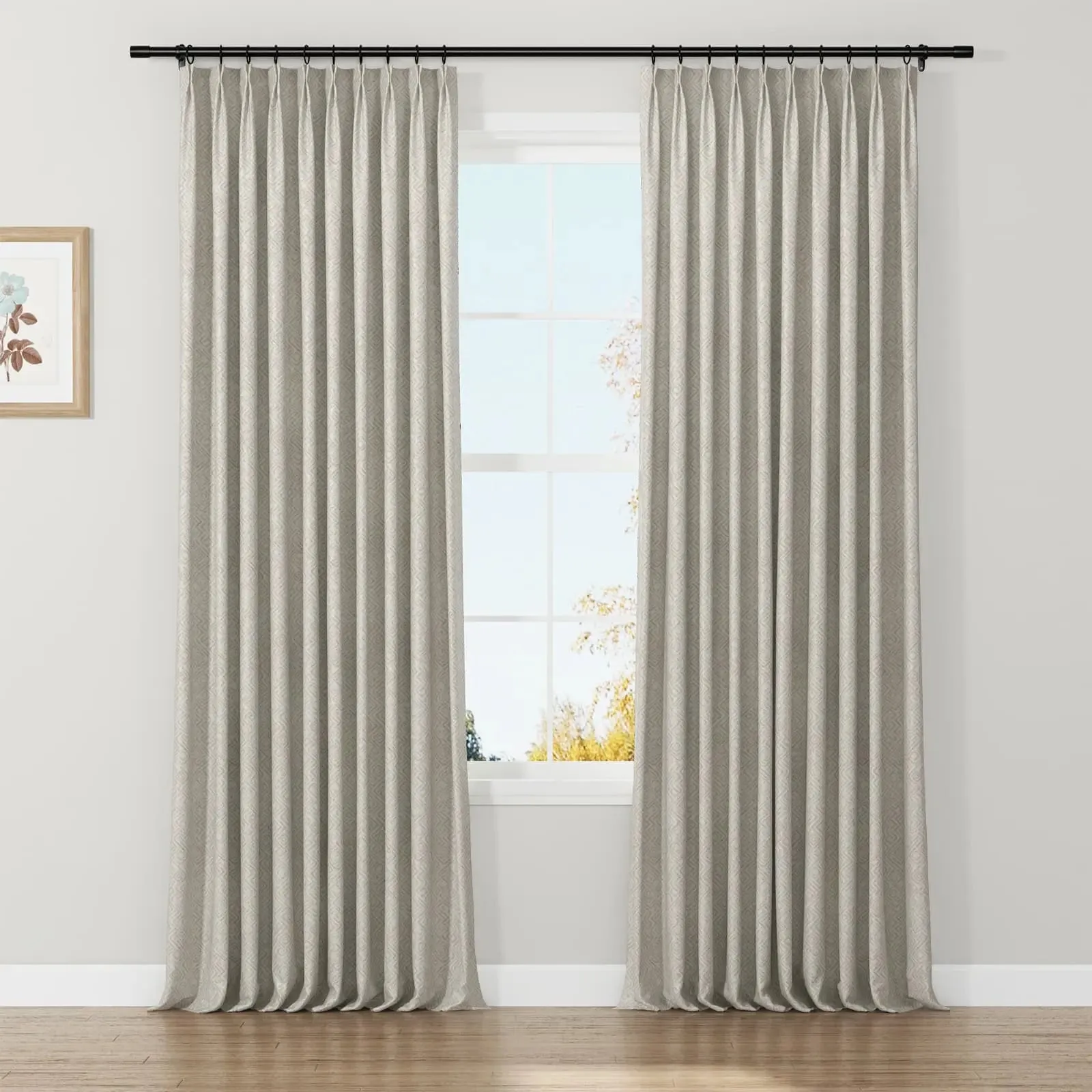Lydia Scroll Jacquard Curtain Pleated