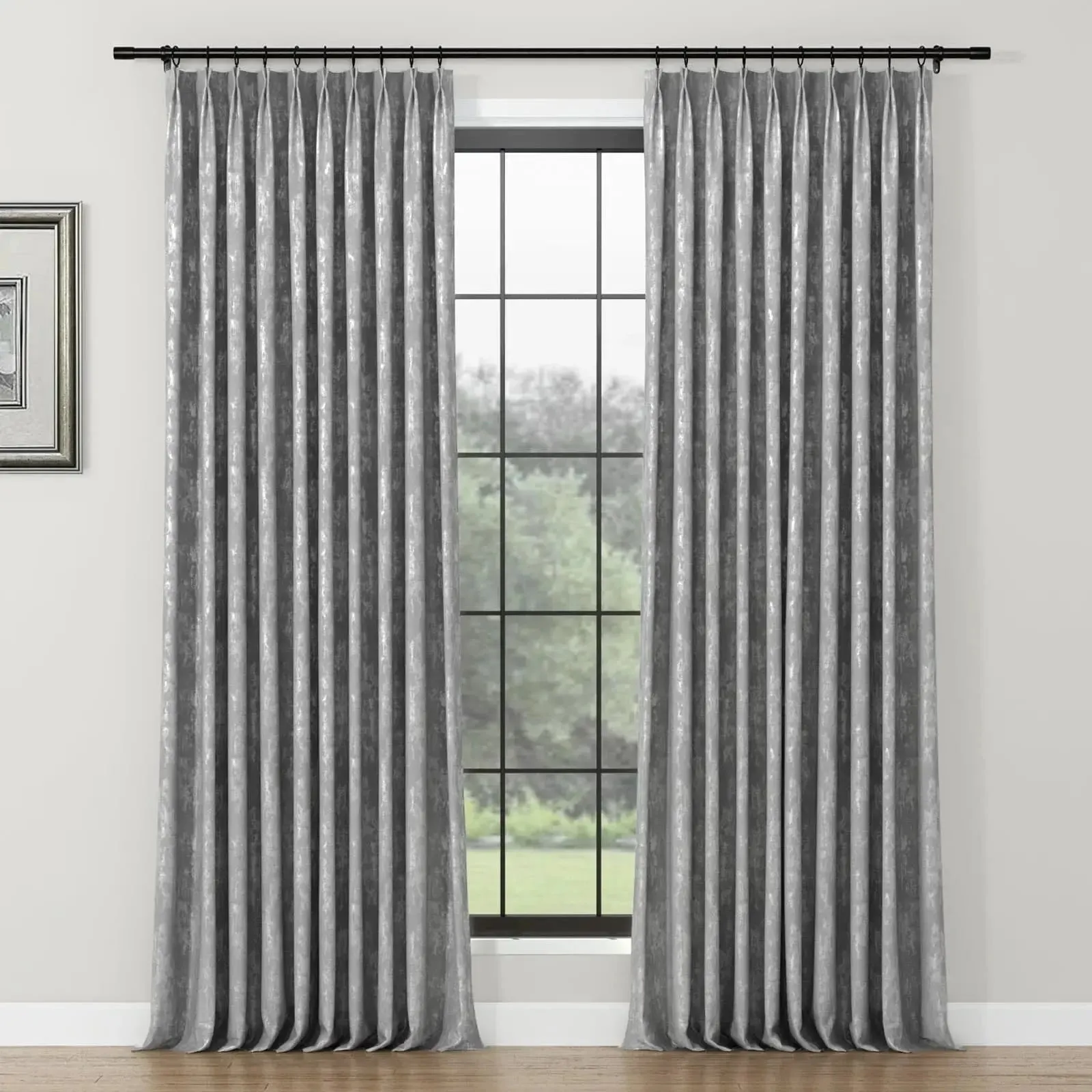 Lydia Wetland Jacquard Curtain Pleated