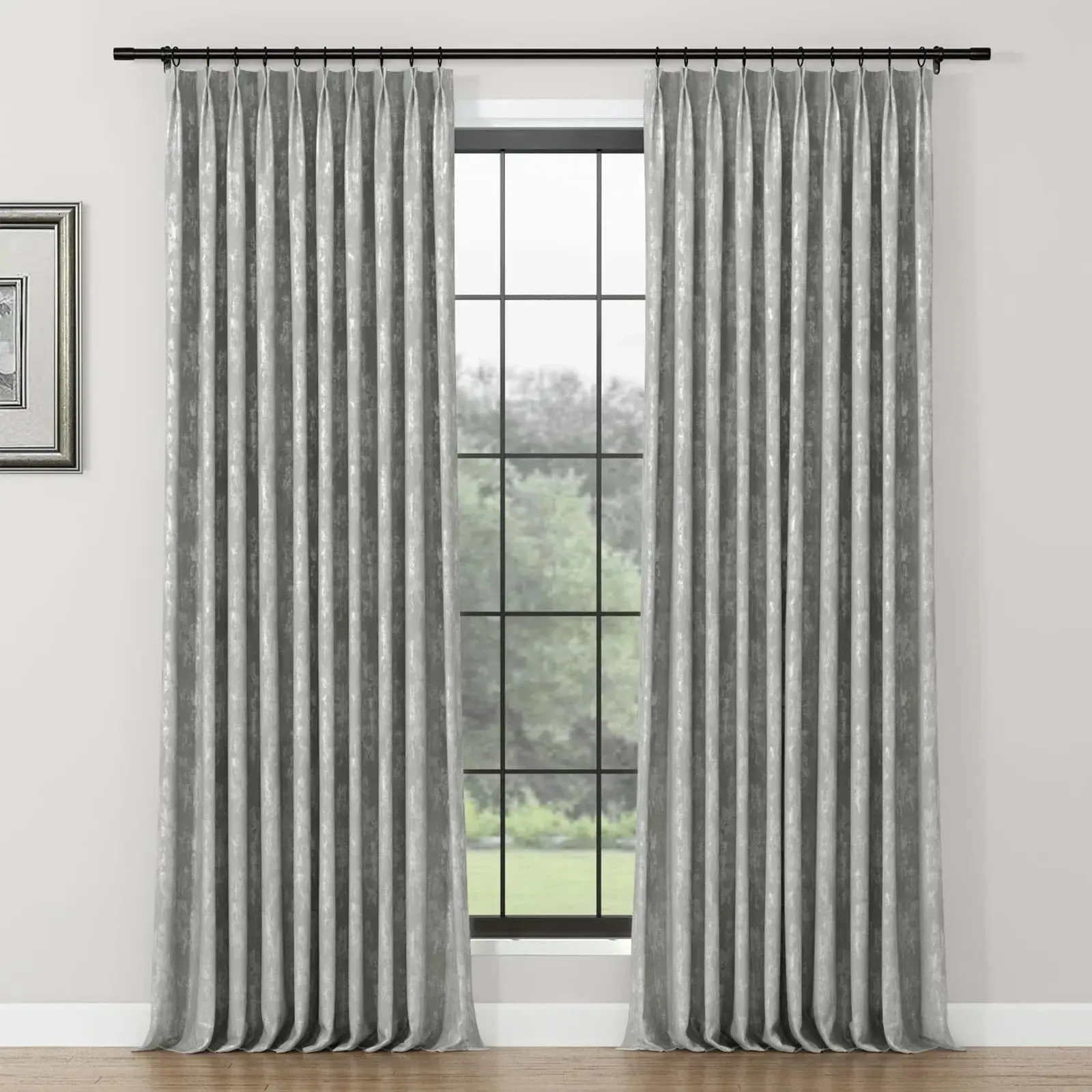 Lydia Wetland Jacquard Curtain Pleated