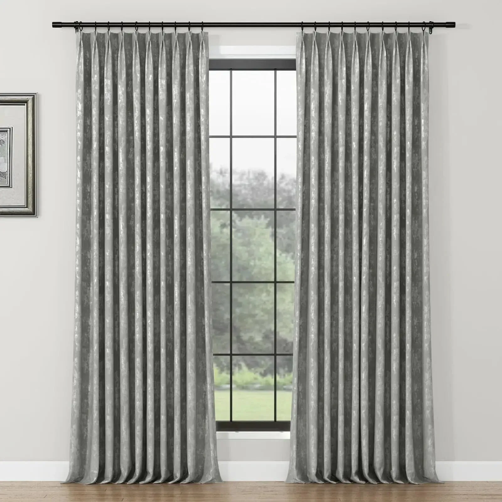 Lydia Wetland Jacquard Curtain Pleated