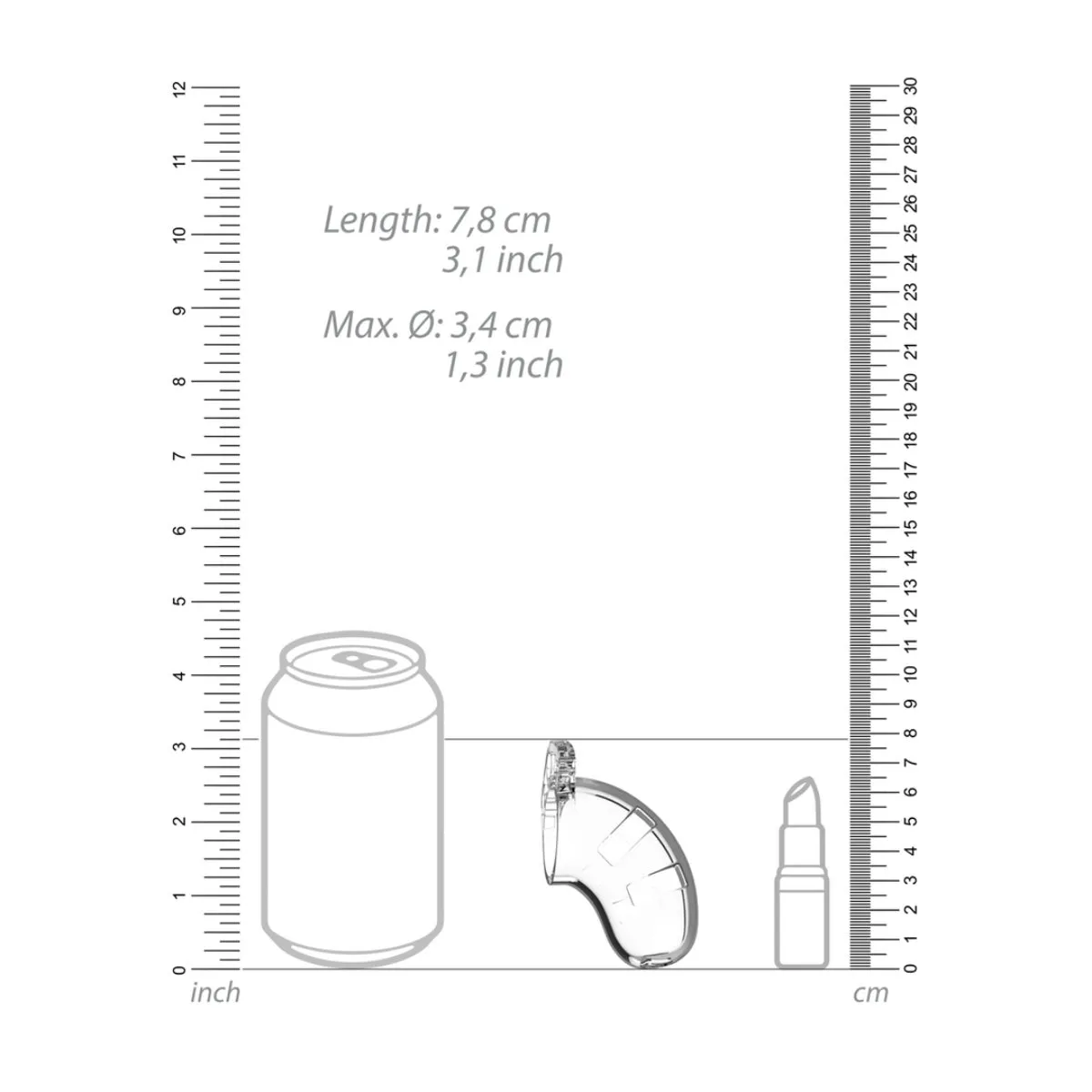 Man Cage Chastity Cock Cage Model 13 Clear 2.5 Inch / 6.5cm