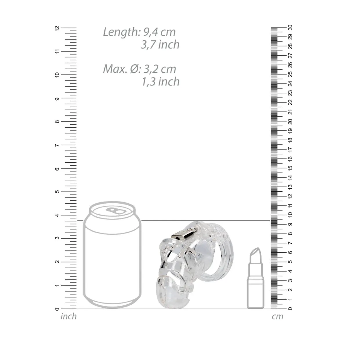 Man Cage Chastity Cock Cage Model 25 Clear 3.5 Inch / 9cm