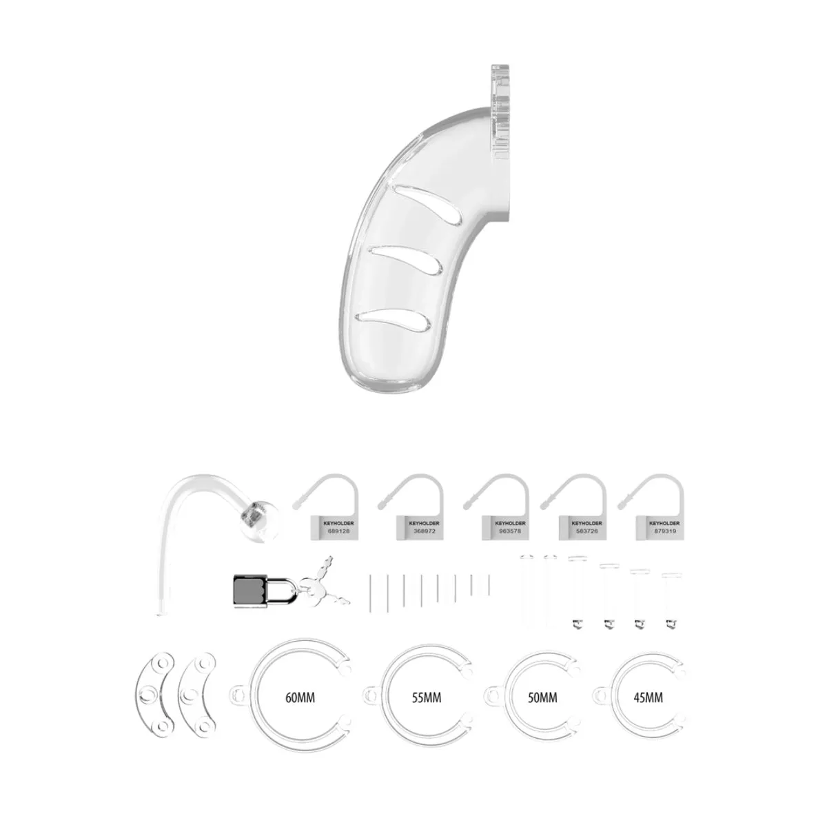 Man Cage Chastity Cock Cage With Plug Model 11 Clear 4.5 Inch / 11.5cm