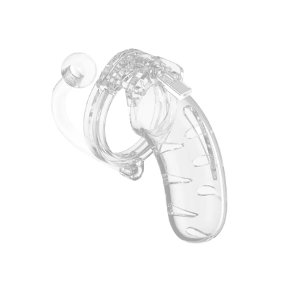 Man Cage Chastity Cock Cage With Plug Model 11 Clear 4.5 Inch / 11.5cm