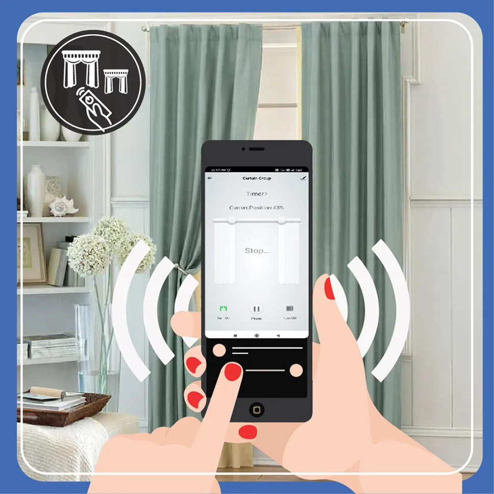 Marrath Smart Wi-Fi Curtain Motor and Rail System