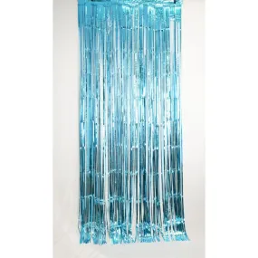 Metallic Caribbean Blue Foil Curtain