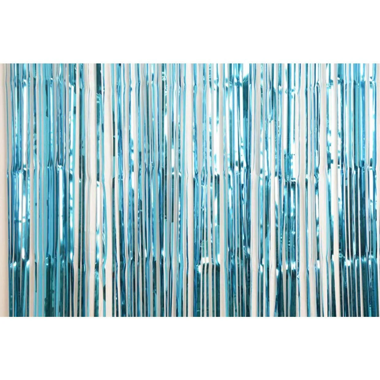 Metallic Caribbean Blue Foil Curtain
