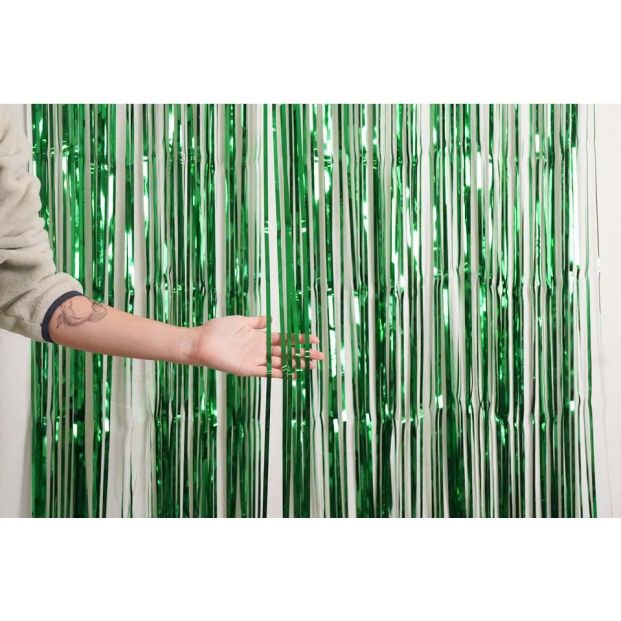 Metallic Green Foil Curtain
