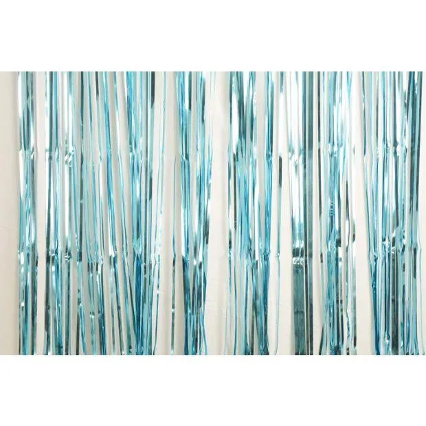Metallic Light Blue Foil Curtain