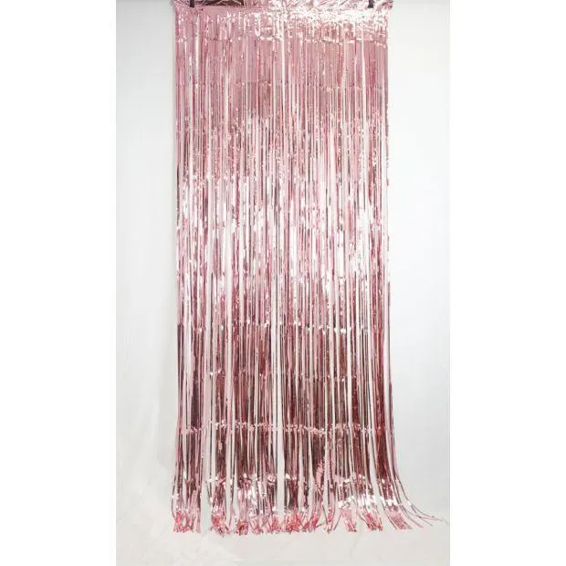 Metallic Light Pink Foil Curtain