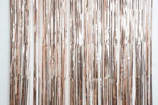 Metallic Pink Rose Gold Foil Curtain