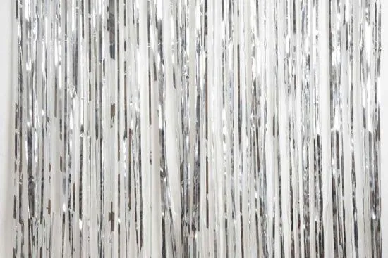 Metallic Silver Foil Curtain