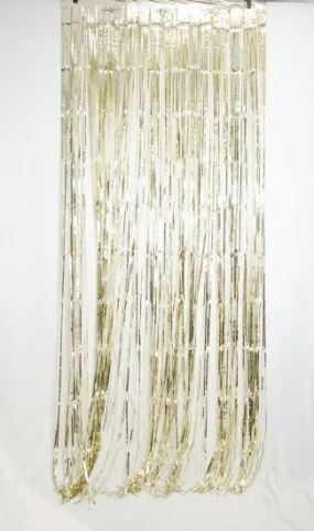 Metallic White Gold Foil Curtain