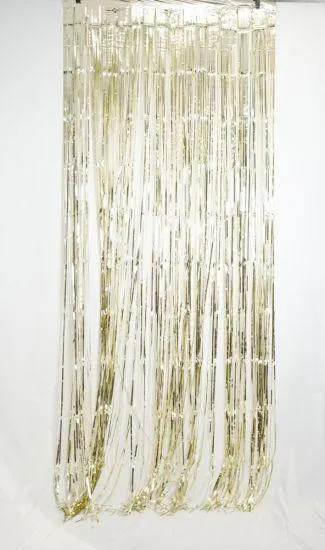 Metallic White Gold Foil Curtain