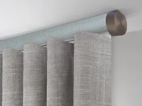 Motorised ceiling fix curtain pole set in 50mm dia. moonlight wrap with end cap finials