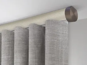 Motorised ceiling fix curtain pole set in 50mm dia. sienese wrap with end cap finials