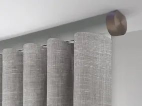Motorised ceiling fix curtain pole set in 50mm dia. slate wrap with end cap finials
