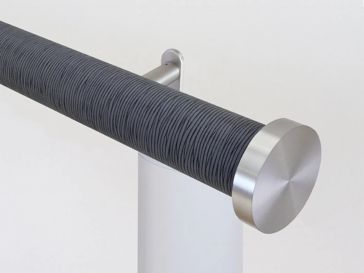 Motorised curtain pole in 50mm dia. flint wrap