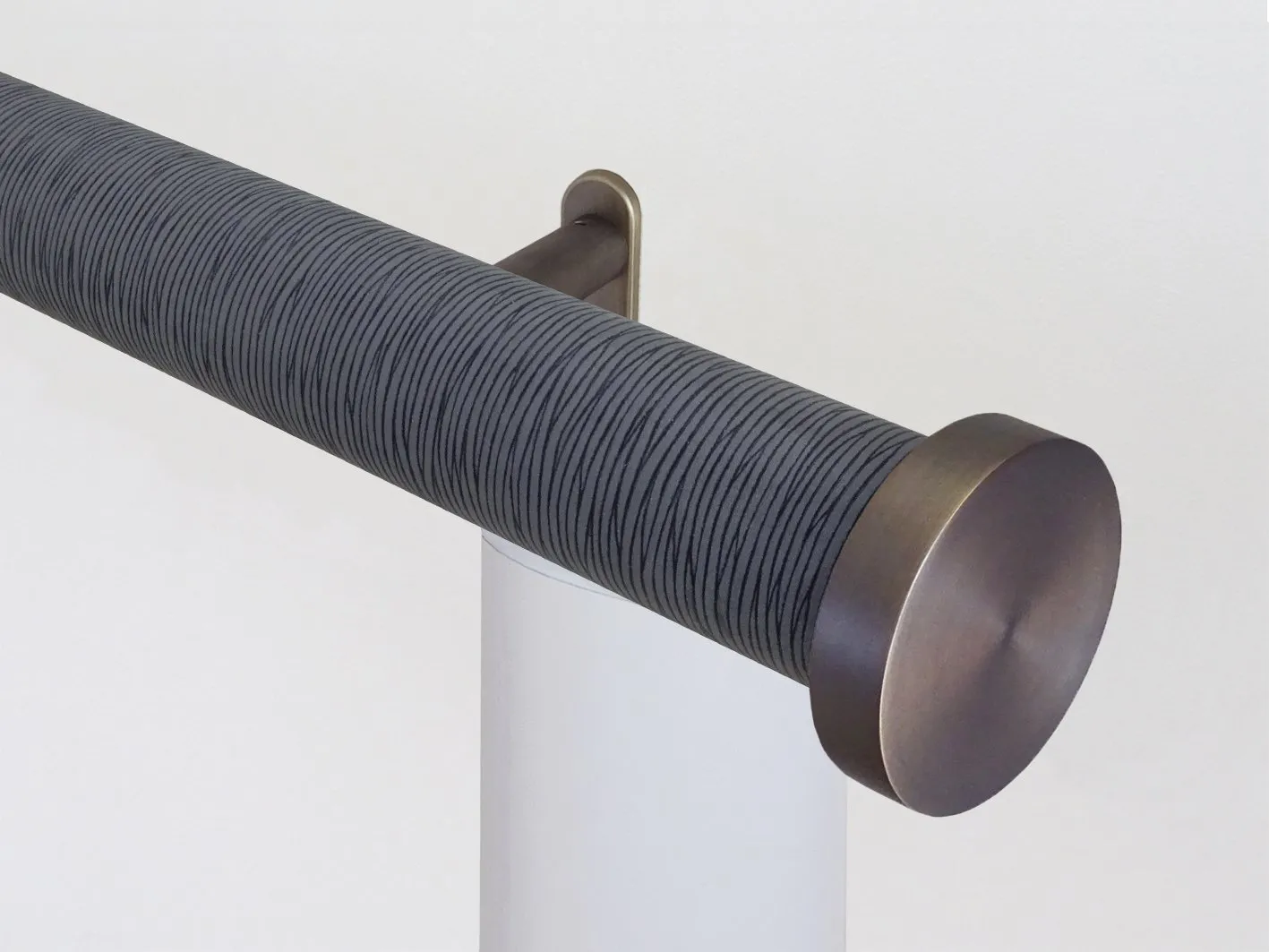 Motorised curtain pole in 50mm dia. flint wrap
