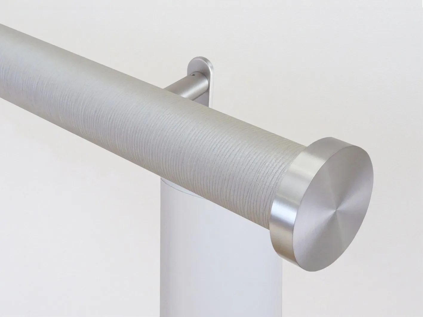 Motorised curtain pole in 50mm dia. marcasite wrap