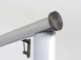 Motorised curtain pole in 50mm dia. marcasite wrap