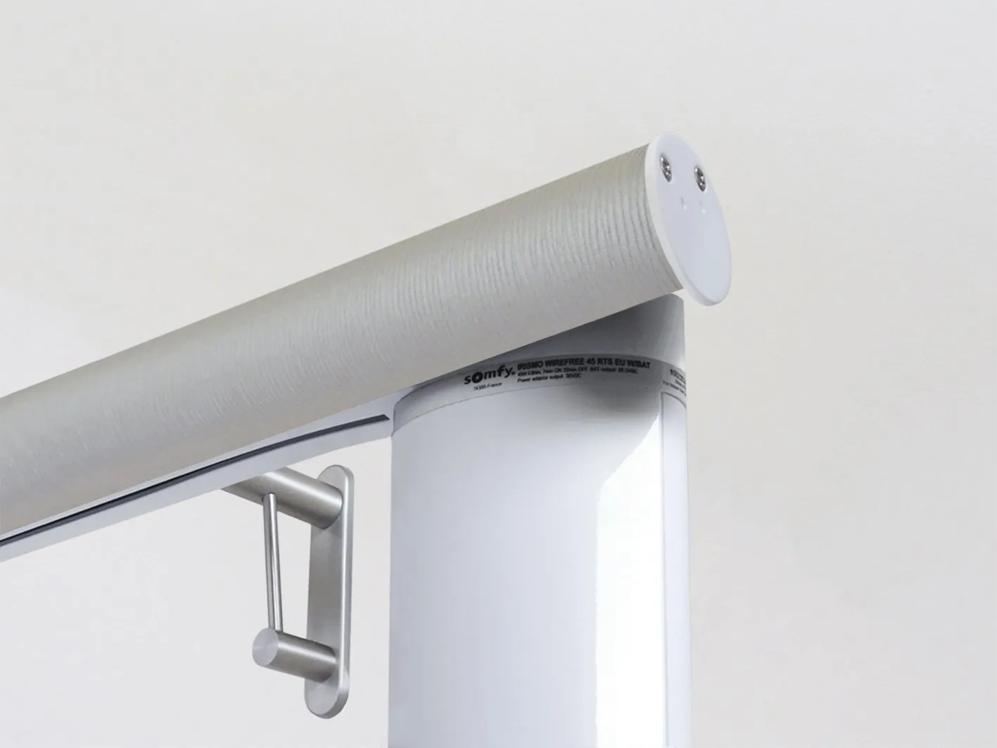 Motorised curtain pole in 50mm dia. marcasite wrap
