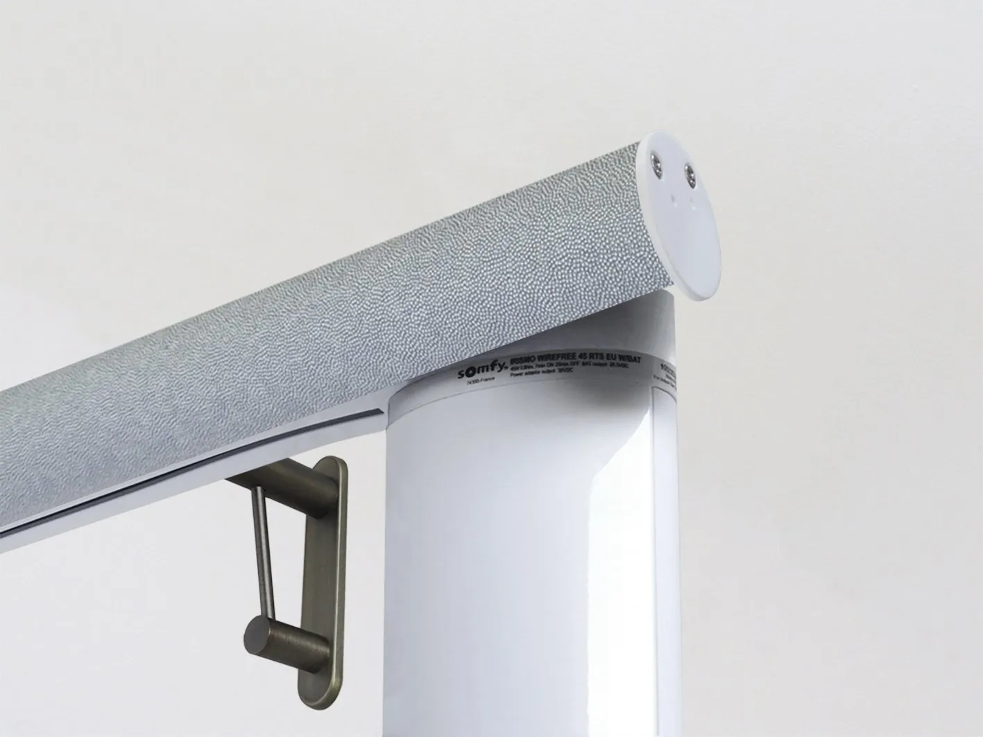 Motorised curtain pole in 50mm dia. moonlight wrap