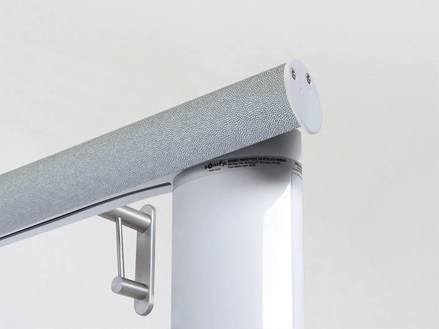 Motorised curtain pole in 50mm dia. moonlight wrap
