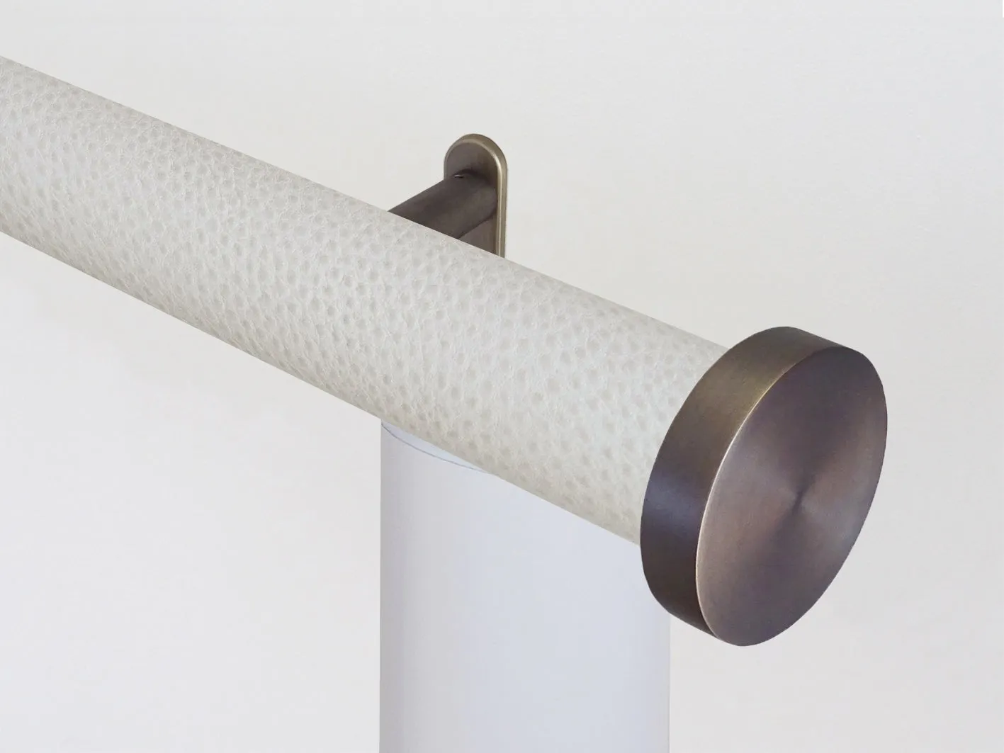 Motorised curtain pole in 50mm dia. ostrich wrap