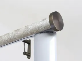 Motorised curtain pole in 50mm dia. sandstone wrap