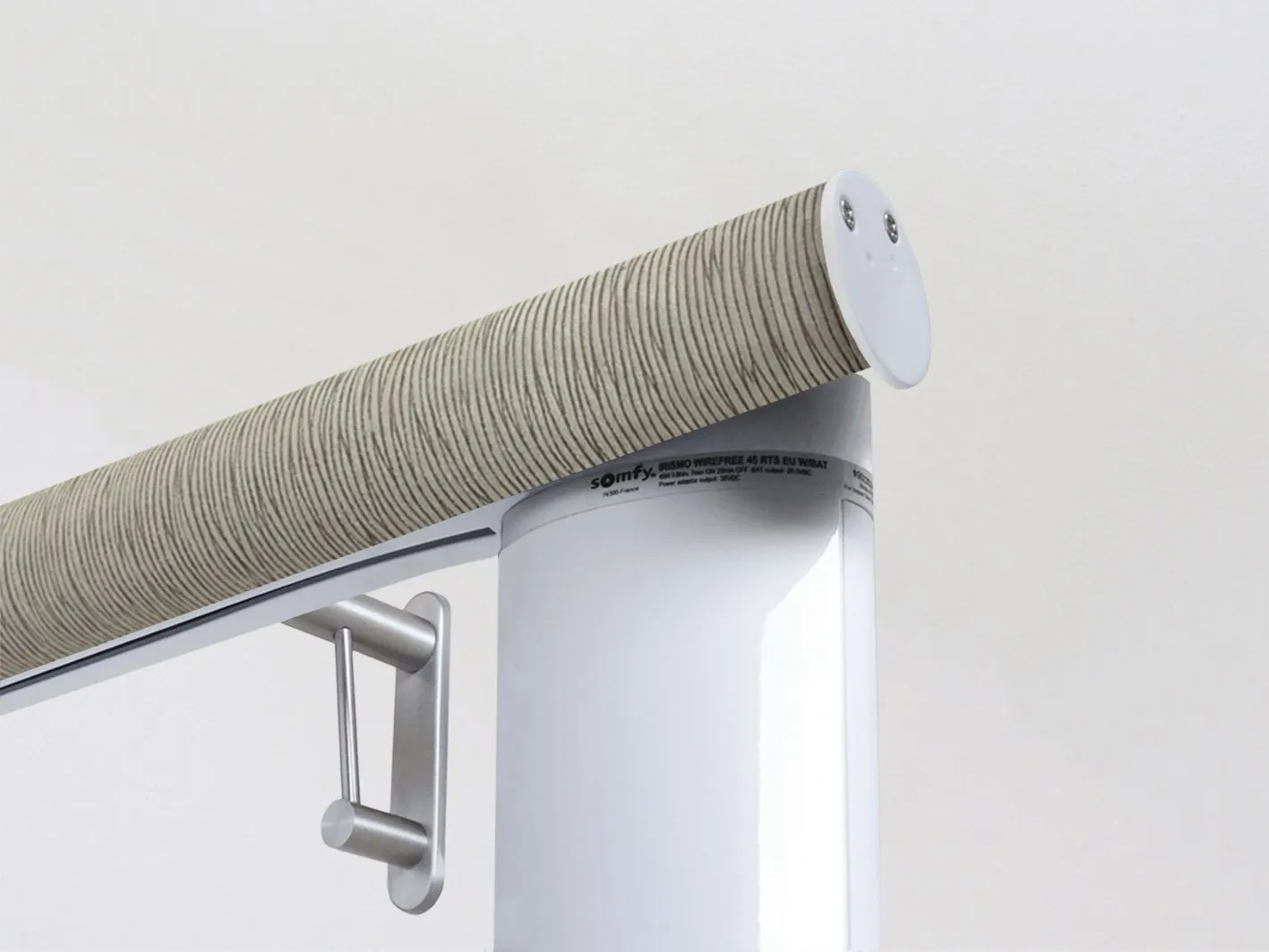 Motorised curtain pole in 50mm dia. shale wrap