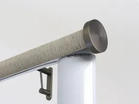 Motorised curtain pole in 50mm dia. shale wrap