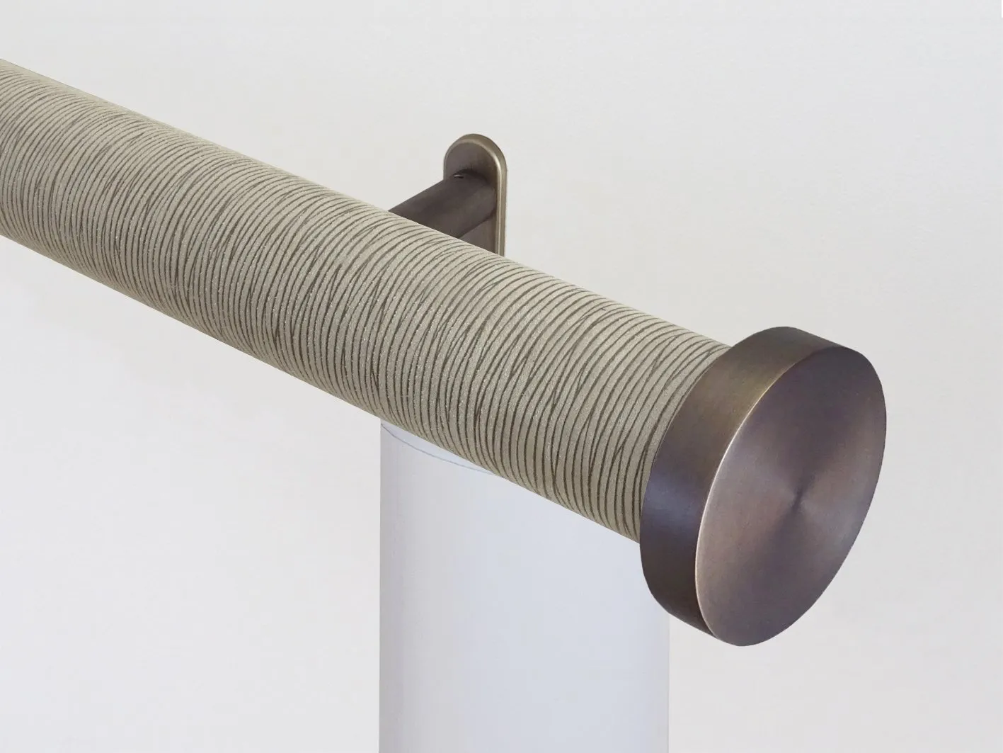 Motorised curtain pole in 50mm dia. shale wrap