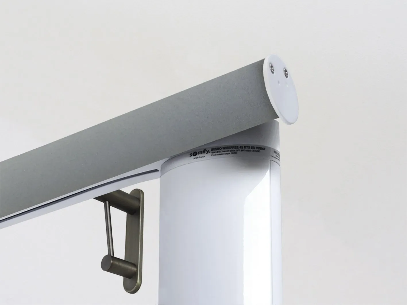 Motorised curtain pole in 50mm dia. slate wrap