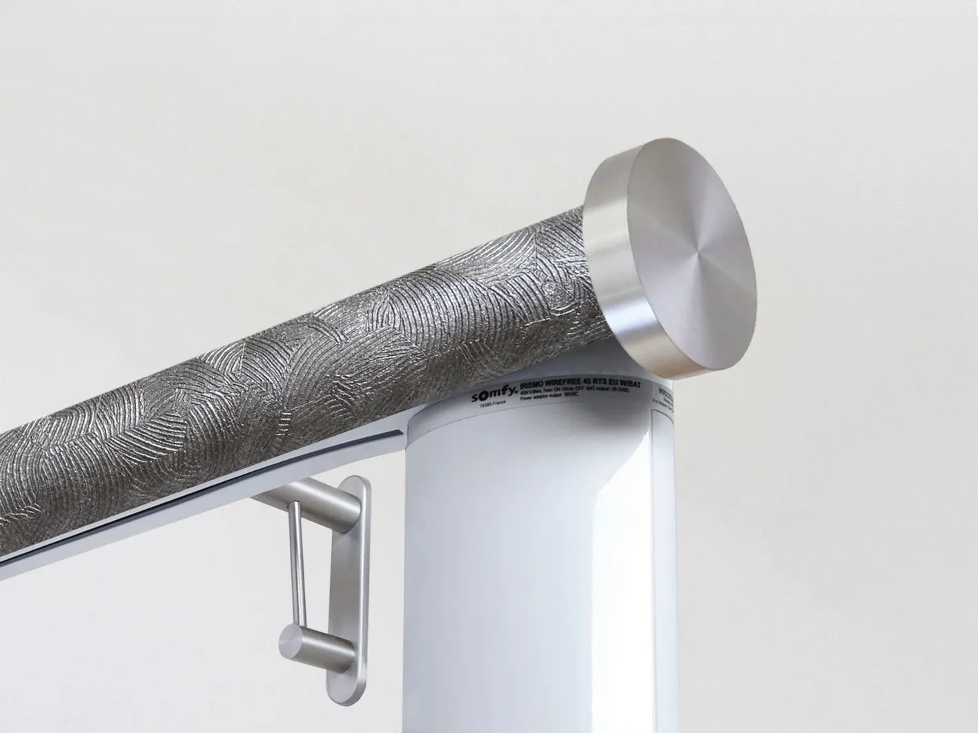 Motorised curtain pole in 50mm dia. storm wrap