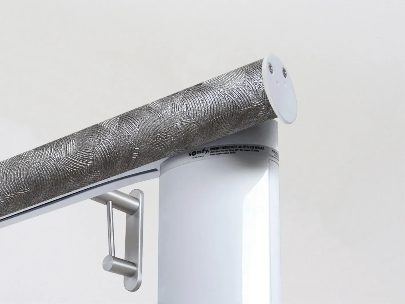 Motorised curtain pole in 50mm dia. storm wrap